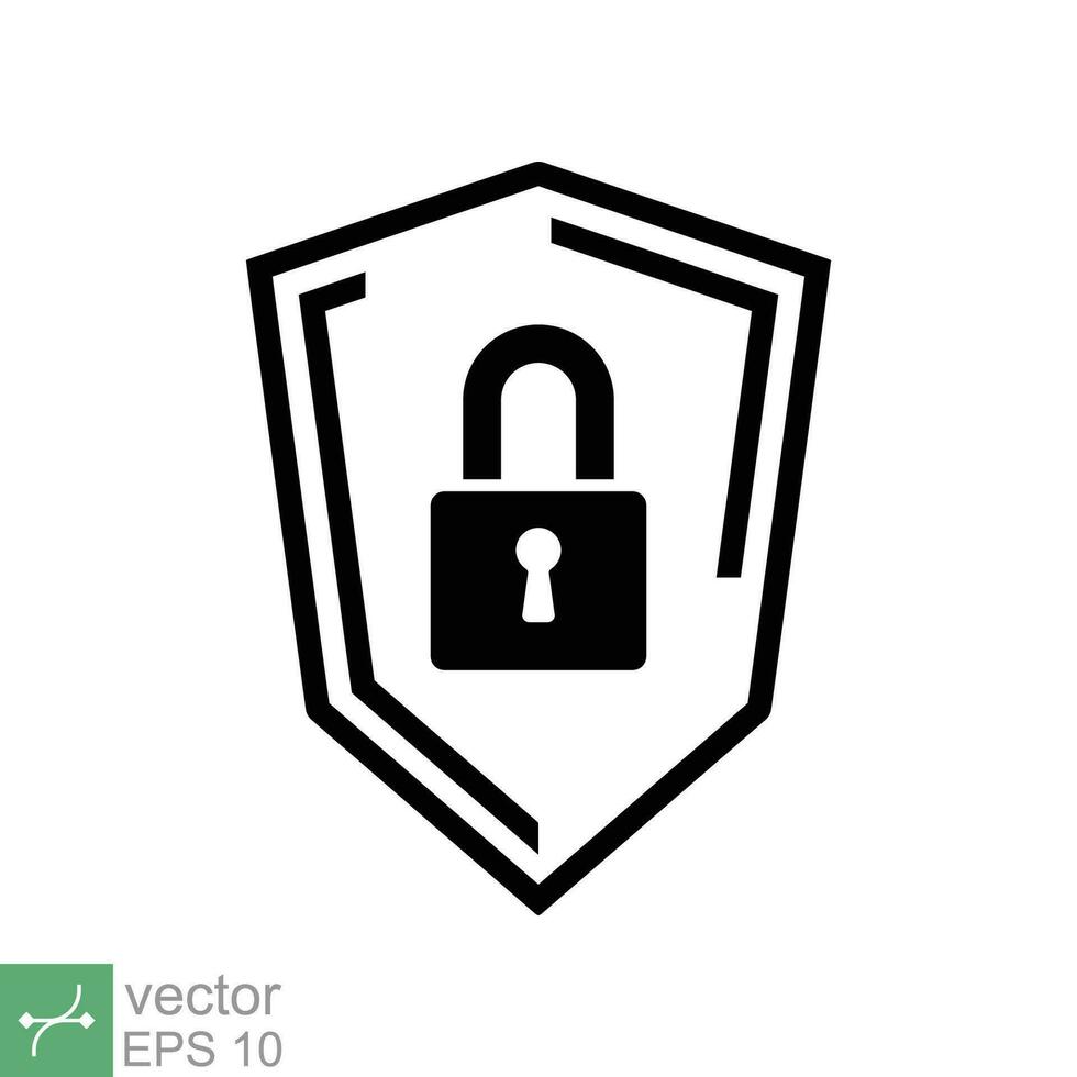 Security icon. Simple flat style. Shield secure, privacy protect, guarantee safe, network guard, safety concept. Vector illustration symbol isolated on white background. EPS 10.