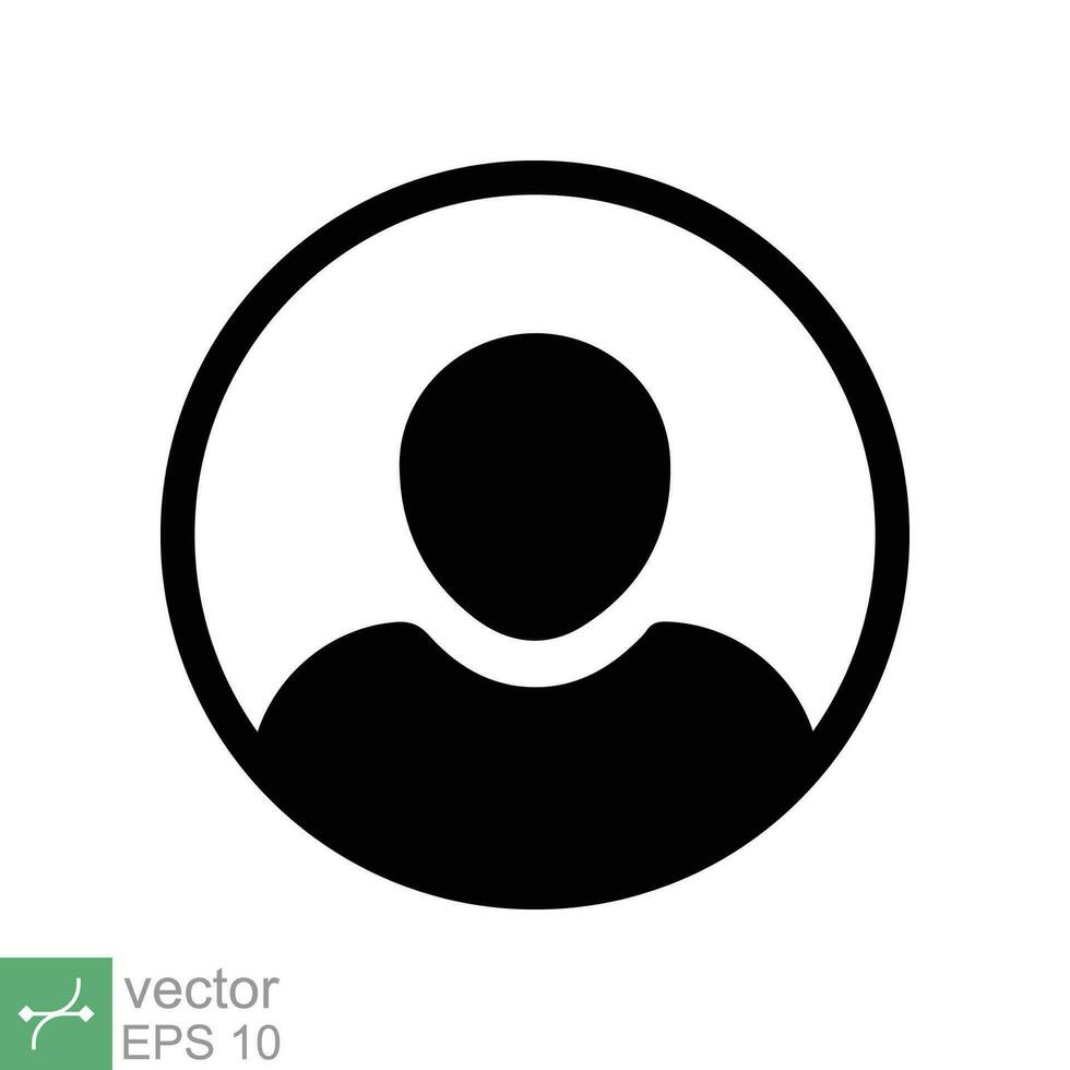 User member icon for UI UX user interface or profile face avatar app in circle design. Simple flat style. Technology concept. Vector illustration isolated on white background. EPS 10.