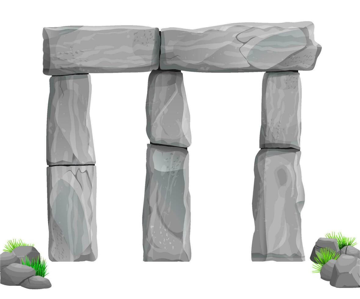 Stonehenge es un antiguo dolmen o templo. vector gráficos. Roca pilares columnas
