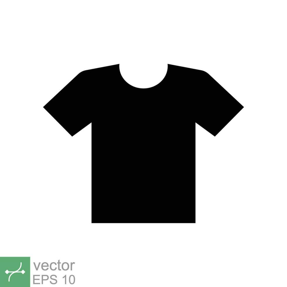 T-shirt icon. Simple solid style. Shirt, tee, sport, clothes, blank, fashion concept. Glyph vector illustration isolated on white background. EPS 10.