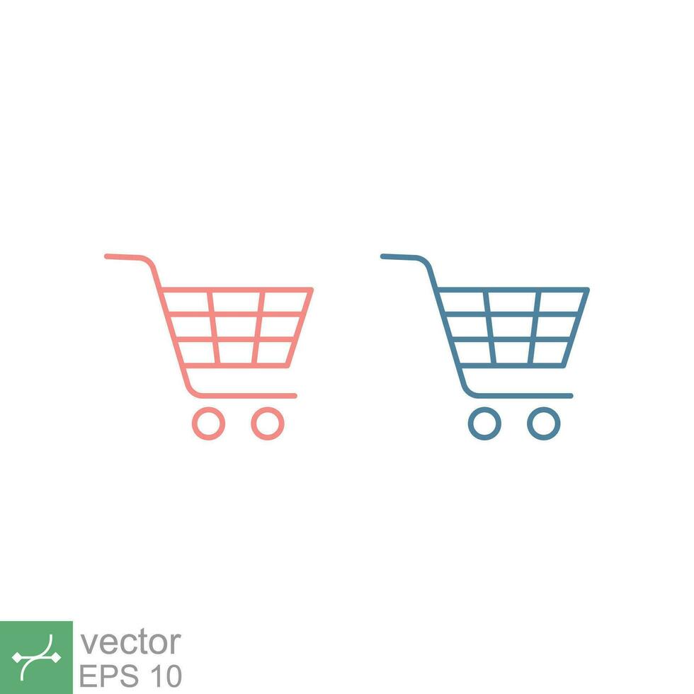 Shopping cart icon. Simple flat style. Shop, buy, web, internet, trolley, basket, online store concept. Vector illustration symbol isolated on white background. EPS 10.