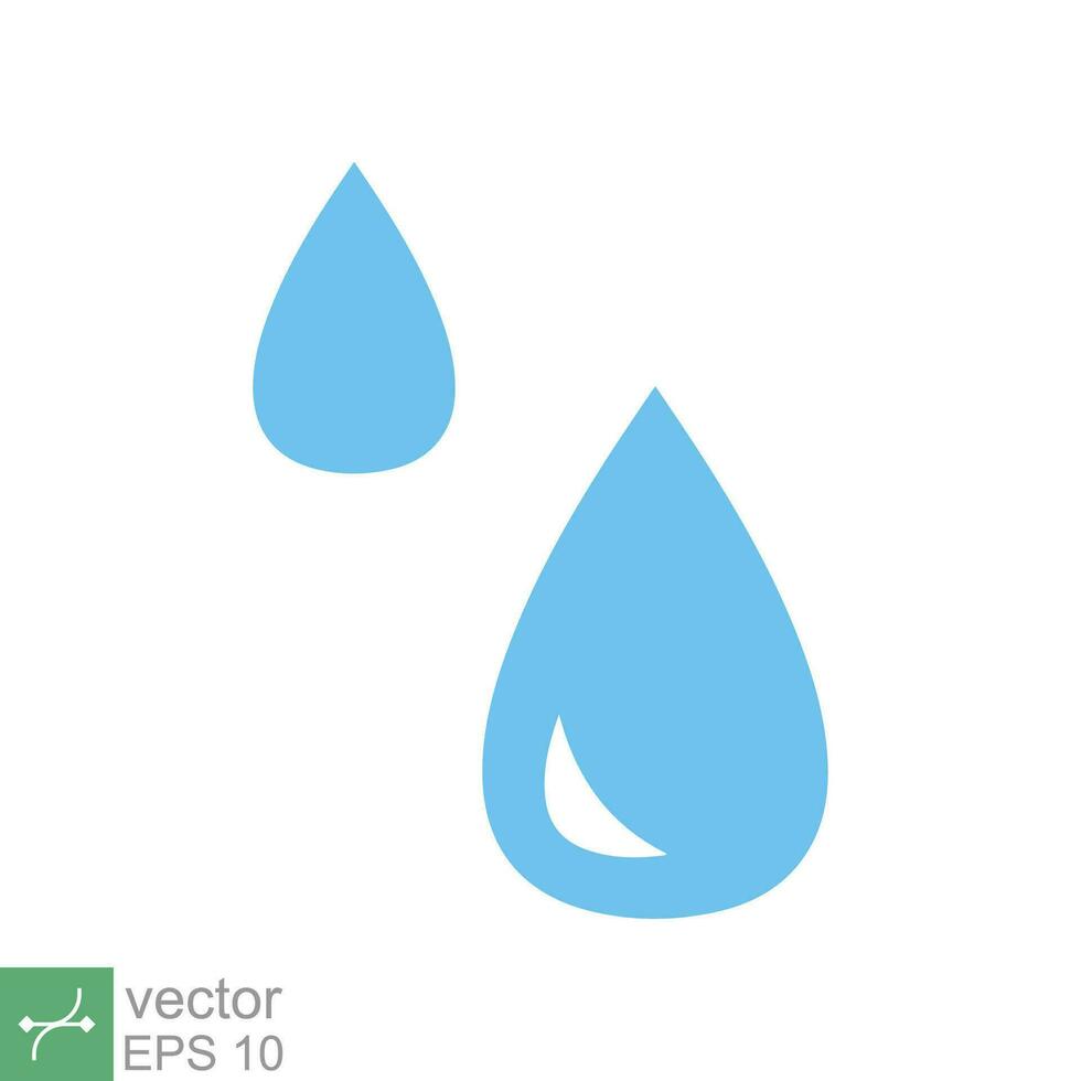 Water drops icon. Simple flat style. Drop water, droplet, liquid, oil, rain, clean aqua, farming, nature, environment concept. Vector illustration isolated on white background. EPS 10.