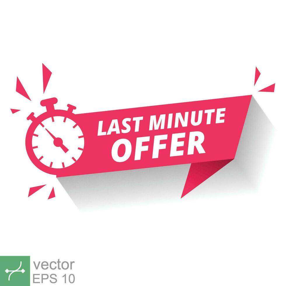 Last minute limited offer with clock for sale promo, button, logo or banner  or red background. Hurry up sale label with time countdown for limited offer  sale or exclusive deal. Special offer