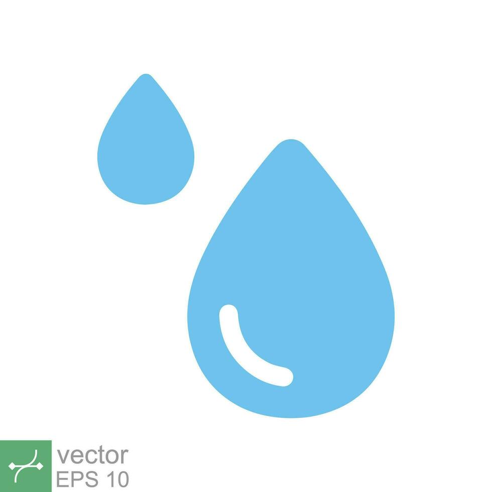 Water drops icon. Simple flat style. Drop water, droplet, liquid, oil, rain, clean aqua, farming, nature, environment concept. Vector illustration isolated on white background. EPS 10.