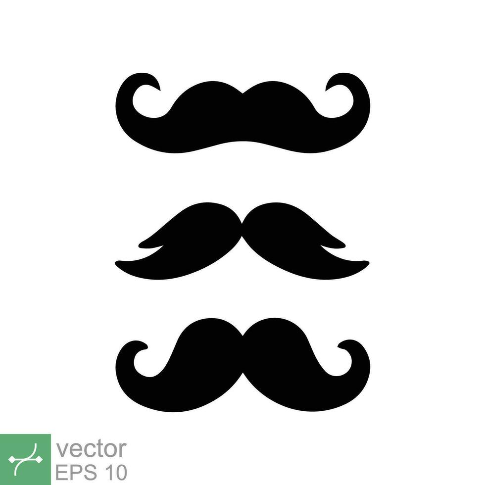 antiguo estilo bigotes icono colocar. sencillo plano estilo. dibujos animados, papá, señor, Caballero concepto. vector ilustración aislado en blanco antecedentes. eps 10