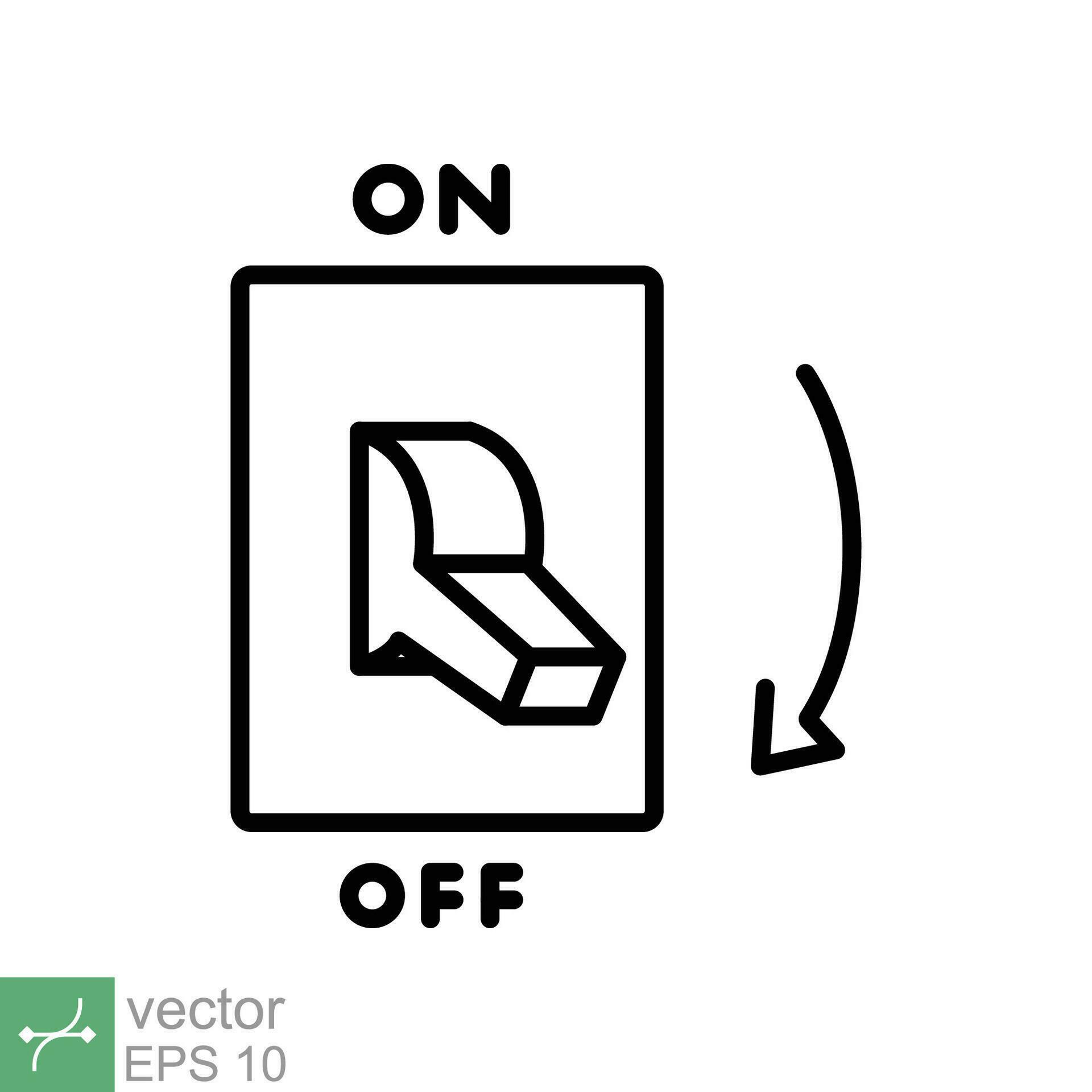 Light off electric switch icon Simple outline style Power turn off