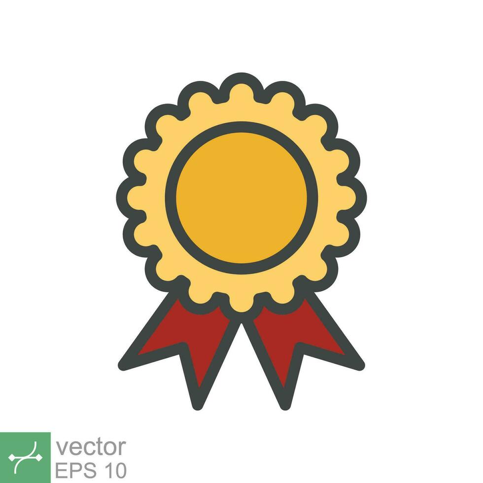 Rosette medal icon. Simple flat style. Award, ribbon, accomplishment, badge, certificate concept. Vector illustration symbol isolated on white background. EPS 10.