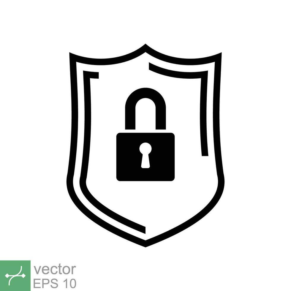 Security icon. Simple flat style. Shield secure, privacy protect, guarantee safe, network guard, safety concept. Vector illustration symbol isolated on white background. EPS 10.