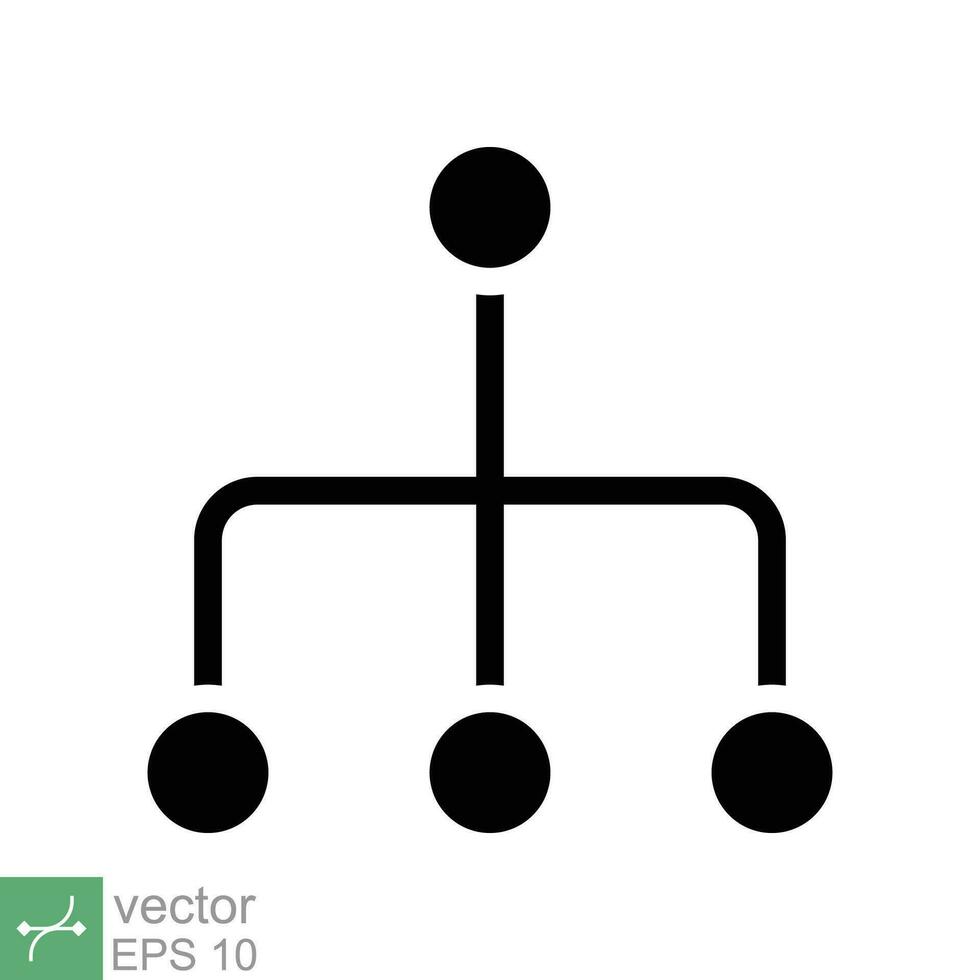 Organization chart icon. Simple solid style. Org hierarchy, company diagram flow symbol, team structure, business concept. Glyph vector illustration isolated on white background. EPS 10.