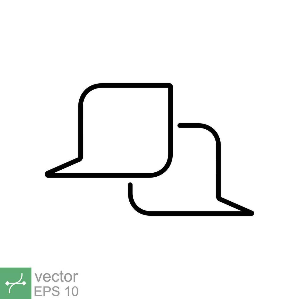 Talk bubble speech icon. Simple outline style. Chat, speak, dialogue, balloon, cloud, dialog, message, communication concept. Thin line vector illustration isolated on white background. EPS 10.