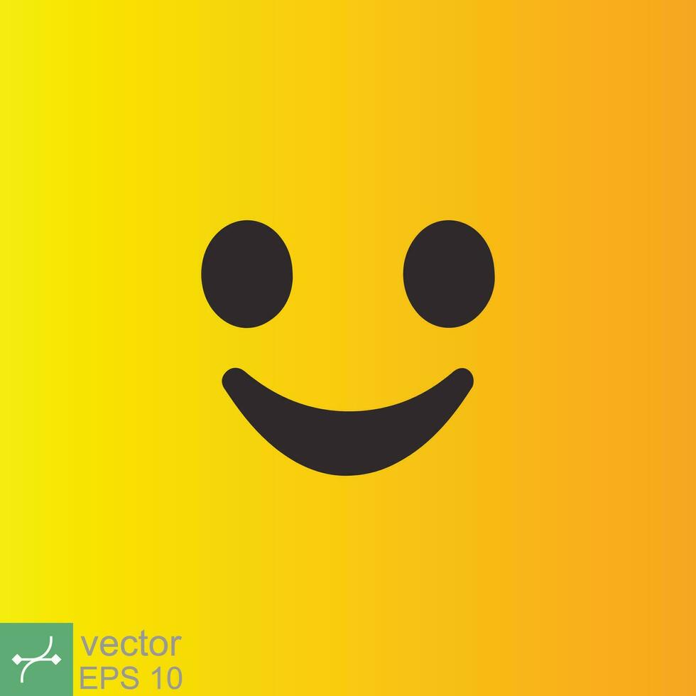 Smile icon template design. Smiling emoticon vector logo on yellow background. Face line art style. Funny doodle drawing, fun symbol, humor, joy concept. EPS 10.