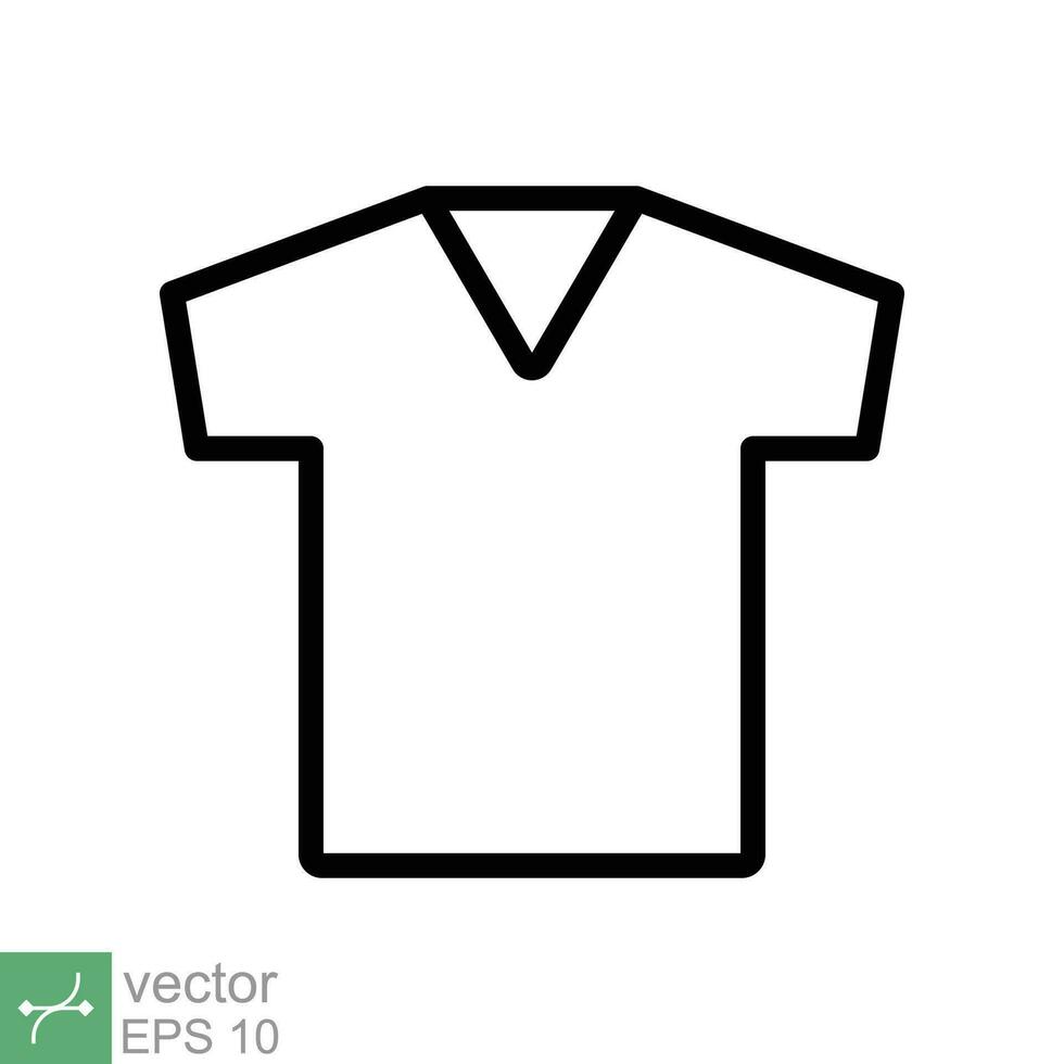 T-shirt icon. Simple outline style. Shirt, tee, sport, clothes, blank, fashion concept. Thin line vector illustration isolated on white background. EPS 10.