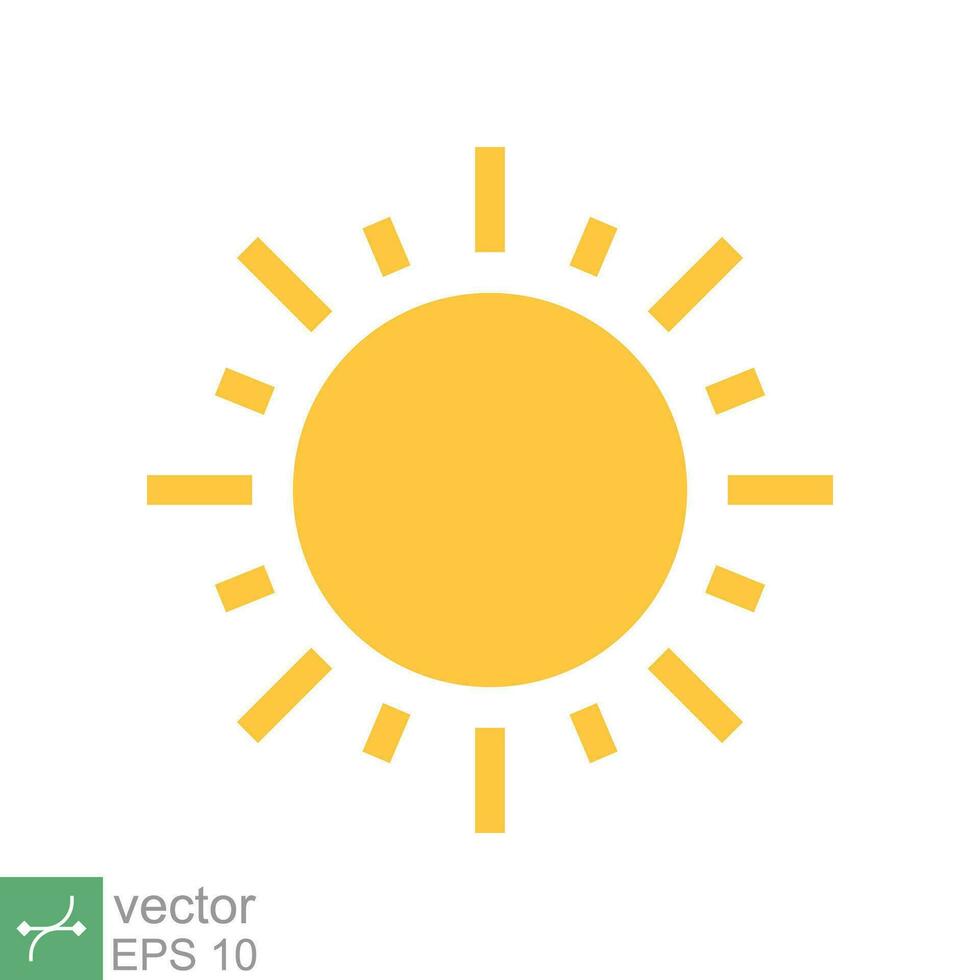 Sun icon. Simple flat style. Nature logo, contemporary, sunset, summer concept. Vector illustration isolated on white background. EPS 10.