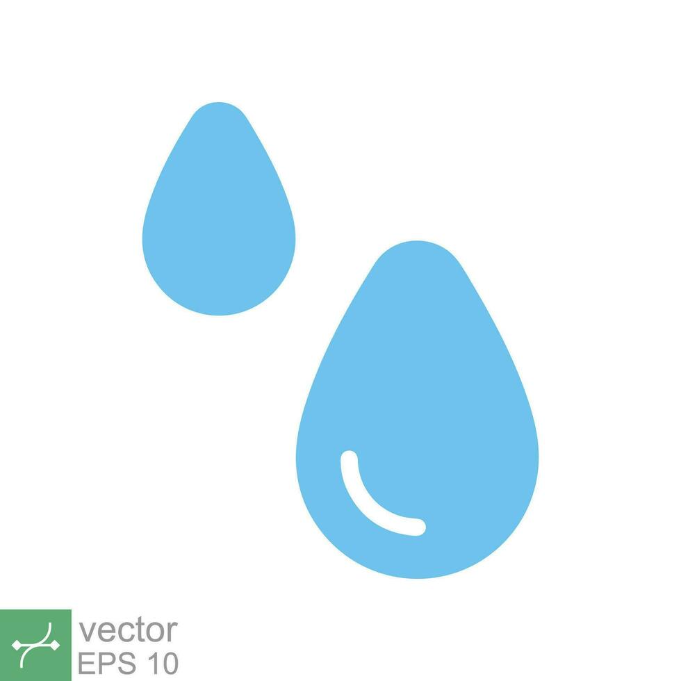 Water drops icon. Simple flat style. Drop water, droplet, liquid, oil, rain, clean aqua, farming, nature, environment concept. Vector illustration isolated on white background. EPS 10.
