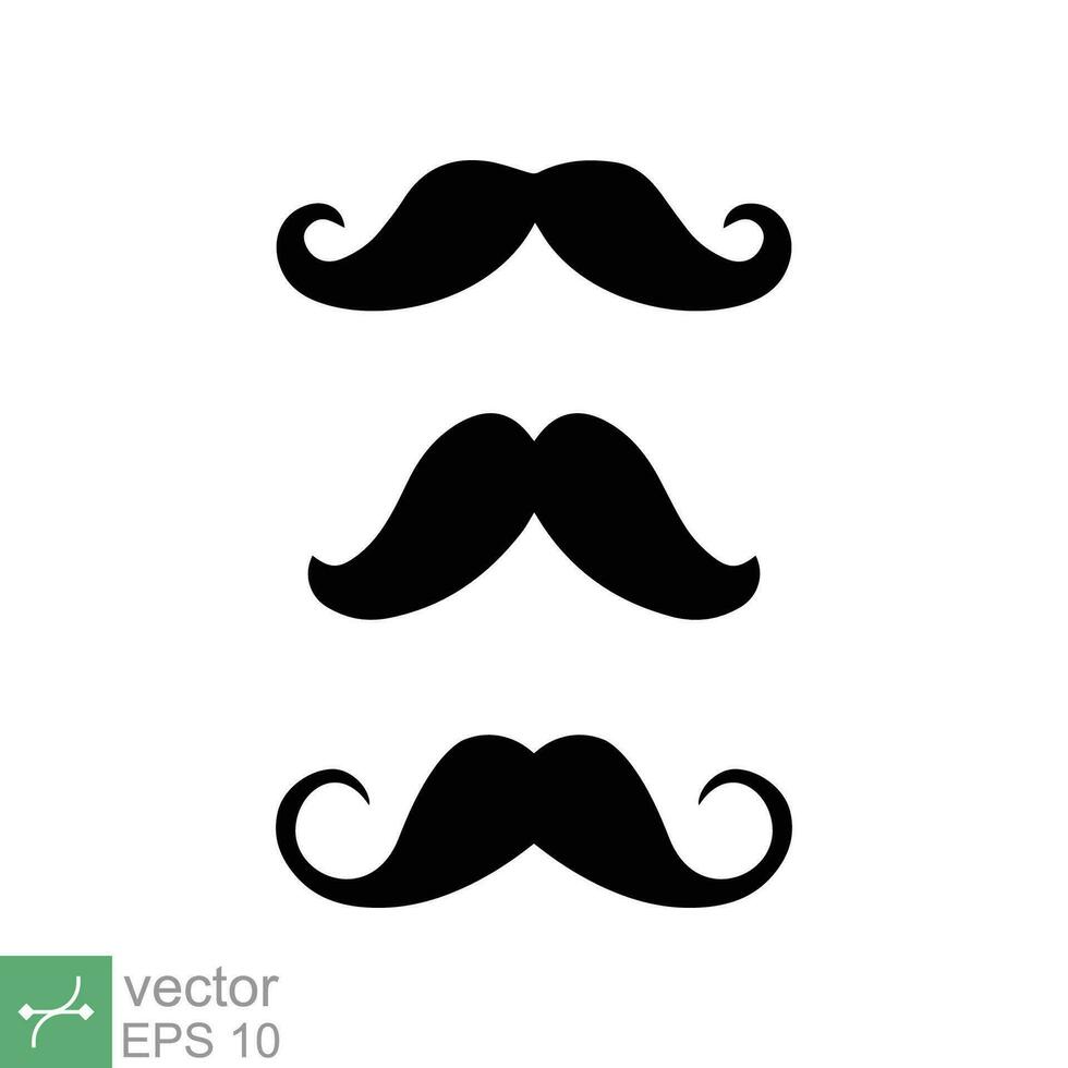 antiguo estilo bigotes icono colocar. sencillo plano estilo. dibujos animados, papá, señor, Caballero concepto. vector ilustración aislado en blanco antecedentes. eps 10