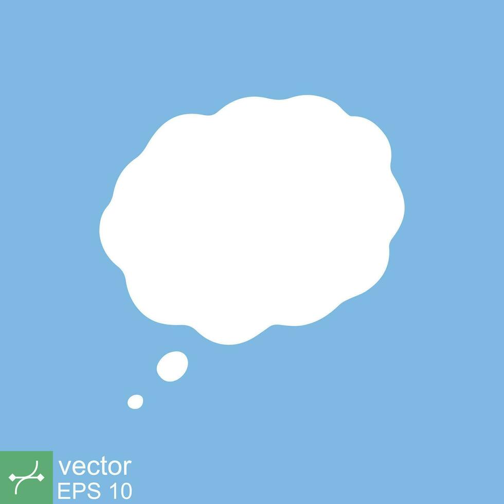 Think bubble. Empty white cloud speech bubble cartoon, idea, communication concept. Simple flat style. Vector illustration isolated. EPS 10.