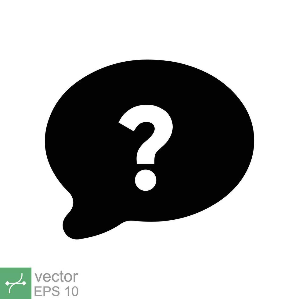 Question mark in bubble icon. Simple flat style. Help speech bubble symbol, ask, query, faq concept. Vector illustration isolated on white background. EPS 10.