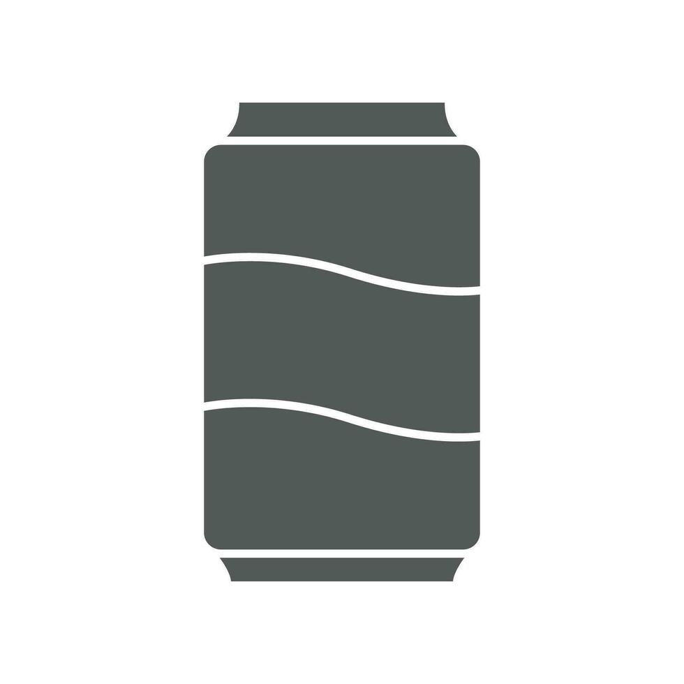 Aluminum Soda pop or soft drink. Carbonated beverage, Soda Cans in tube glass for label in apps and websites. Can, drink, soda, softdrink, icon. Vector illustration solid, glyph style. EPS 10