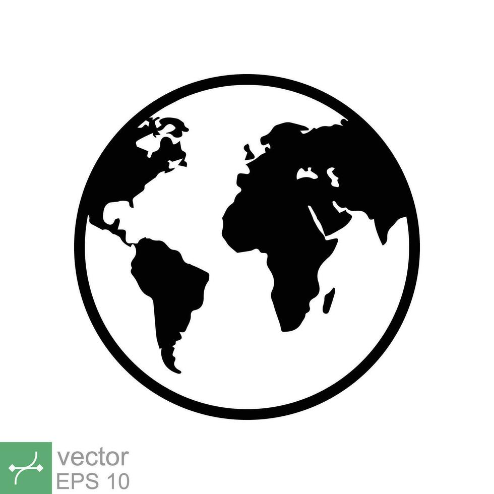 planeta tierra icono. sencillo plano estilo. mundo globo, internacional, redondo mapa, web símbolo concepto. vector ilustración aislado en blanco antecedentes. eps 10