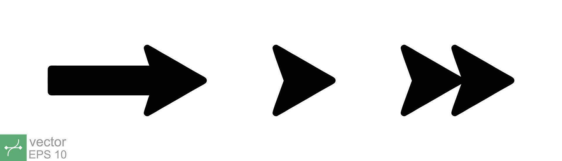 Arrow vector icon collection. Right, left, up, down, different black direction sign element. Vector illustration isolated on white background. EPS 10.