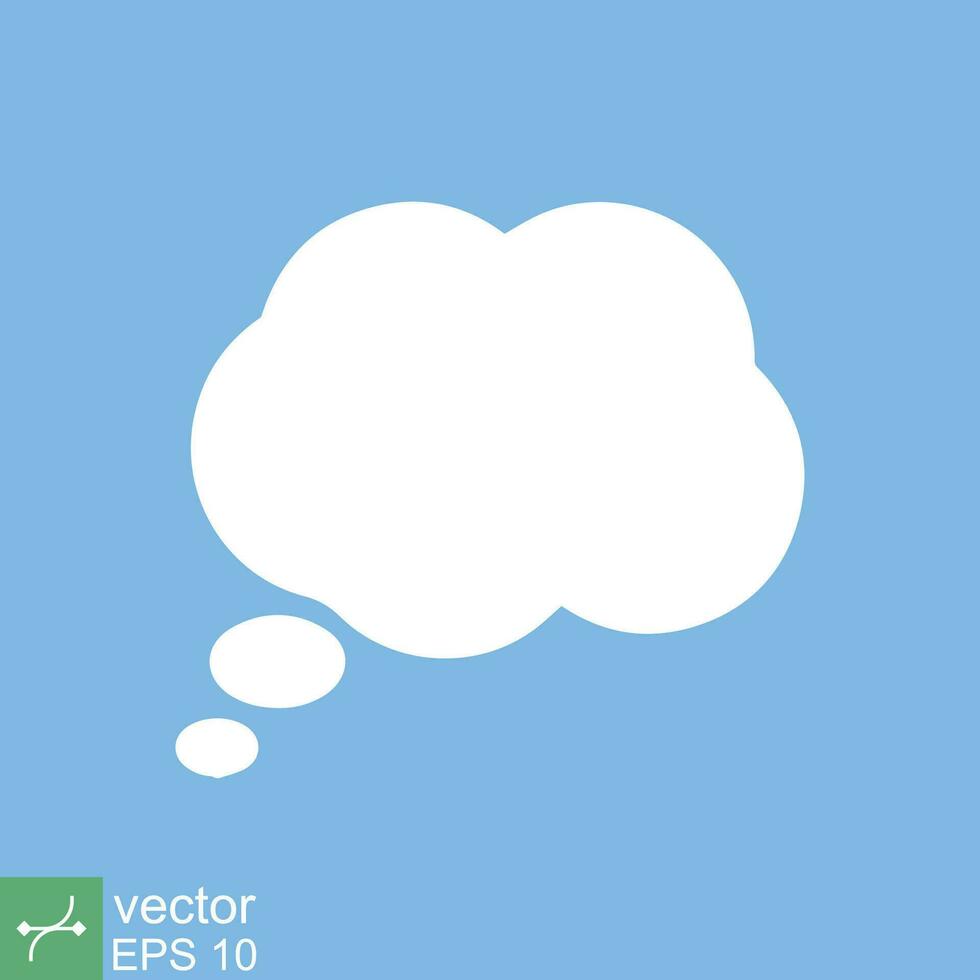 Think bubble. Empty white cloud speech bubble cartoon, idea, communication concept. Simple flat style. Vector illustration isolated. EPS 10.