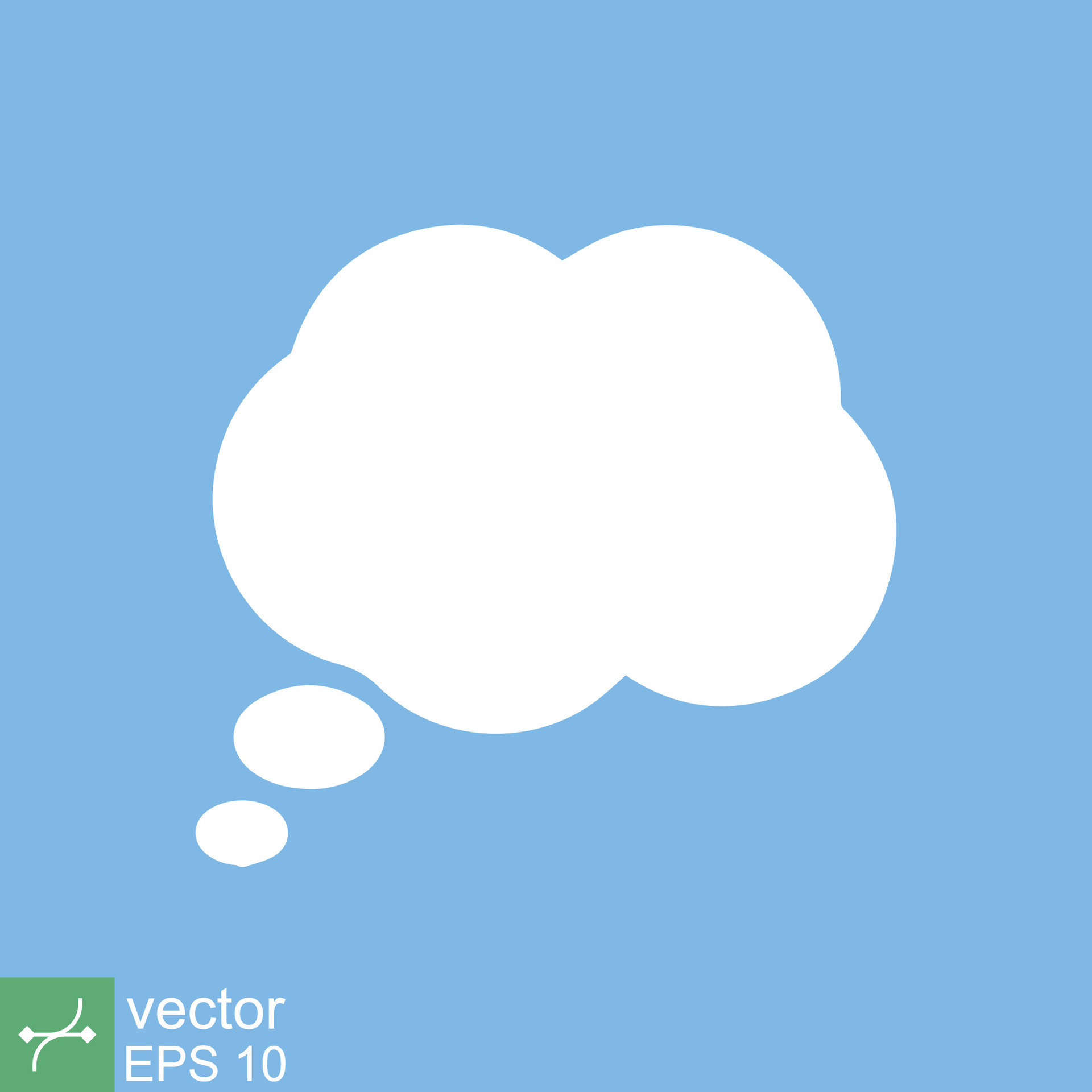 Think bubble. Empty white cloud speech bubble cartoon, idea