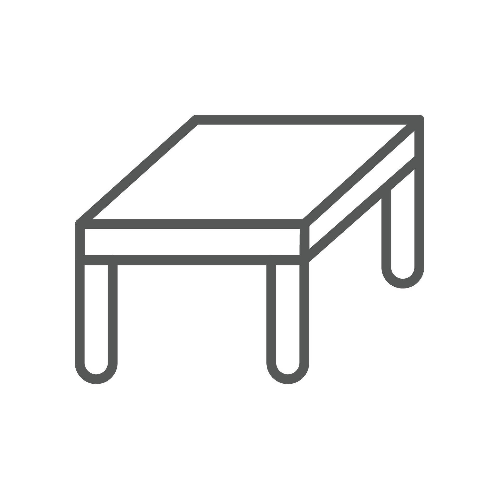 Wooden Table sketch and silhouette. Wood desk. Household and furniture