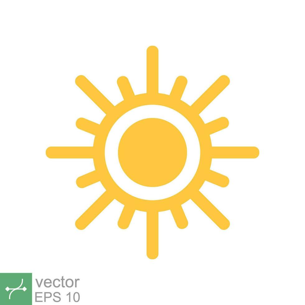 Sun icon. Simple flat style. Nature logo, contemporary, sunset, summer concept. Vector illustration isolated on white background. EPS 10.