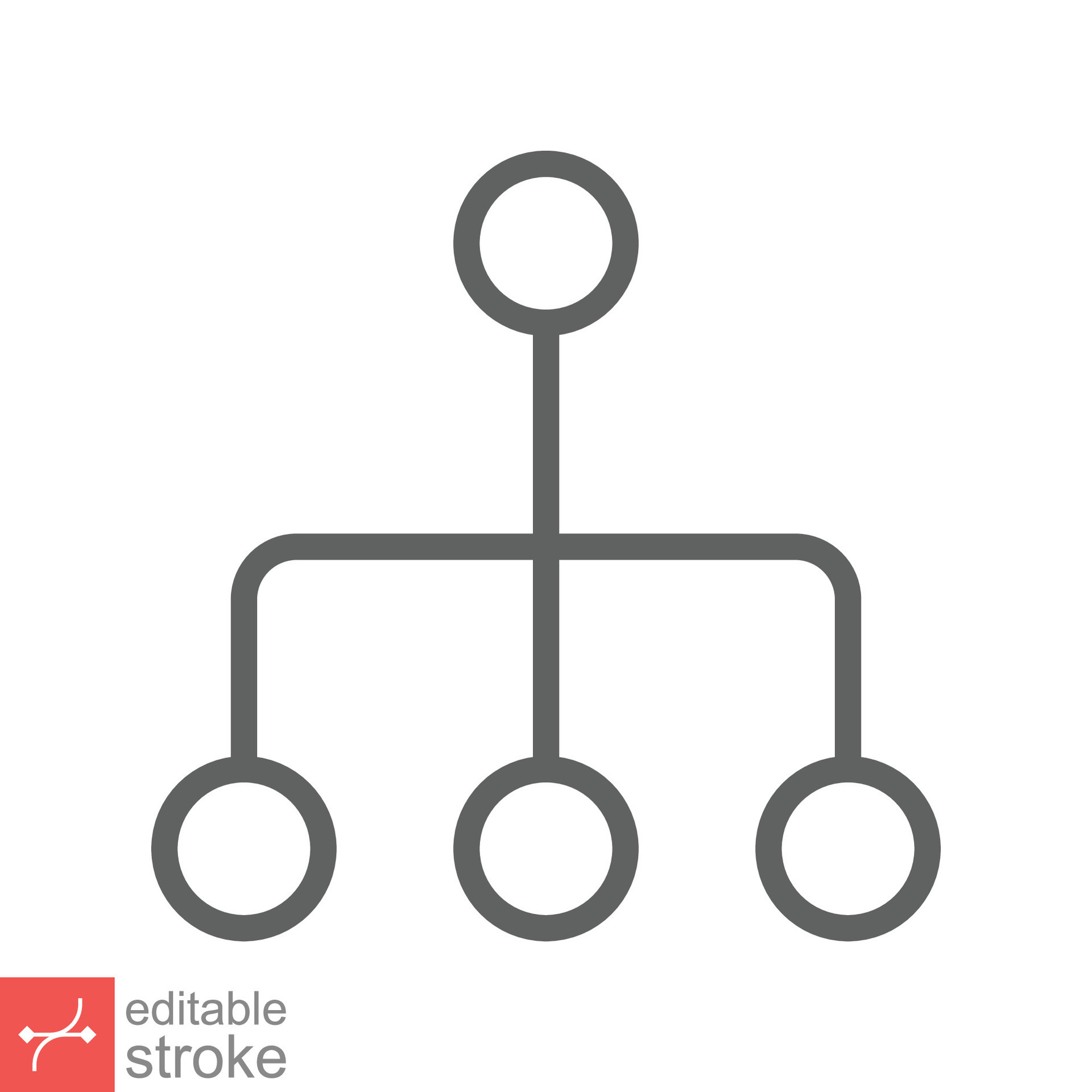 Organization chart icon. Simple outline style. Org hierarchy, company ...