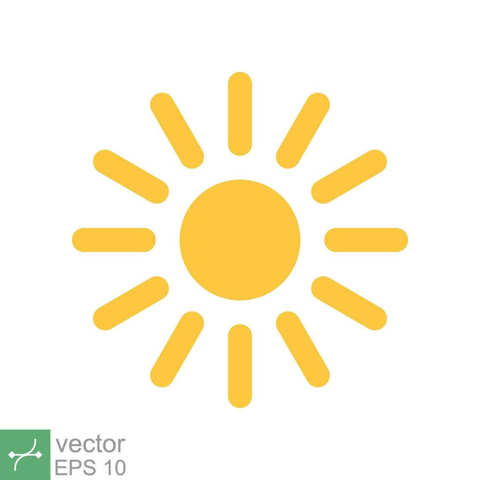 Sun icon. Simple flat style. Nature logo, contemporary, sunset, summer concept. Vector illustration isolated on white background. EPS 10.