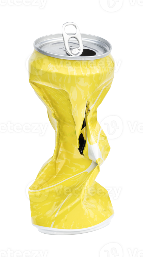 Compressed yellow aluminum can png