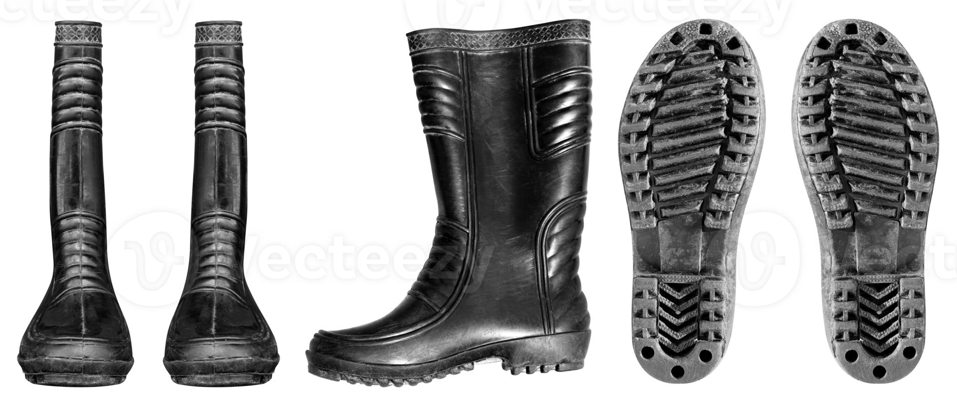 Rubber black boots 26959164 PNG
