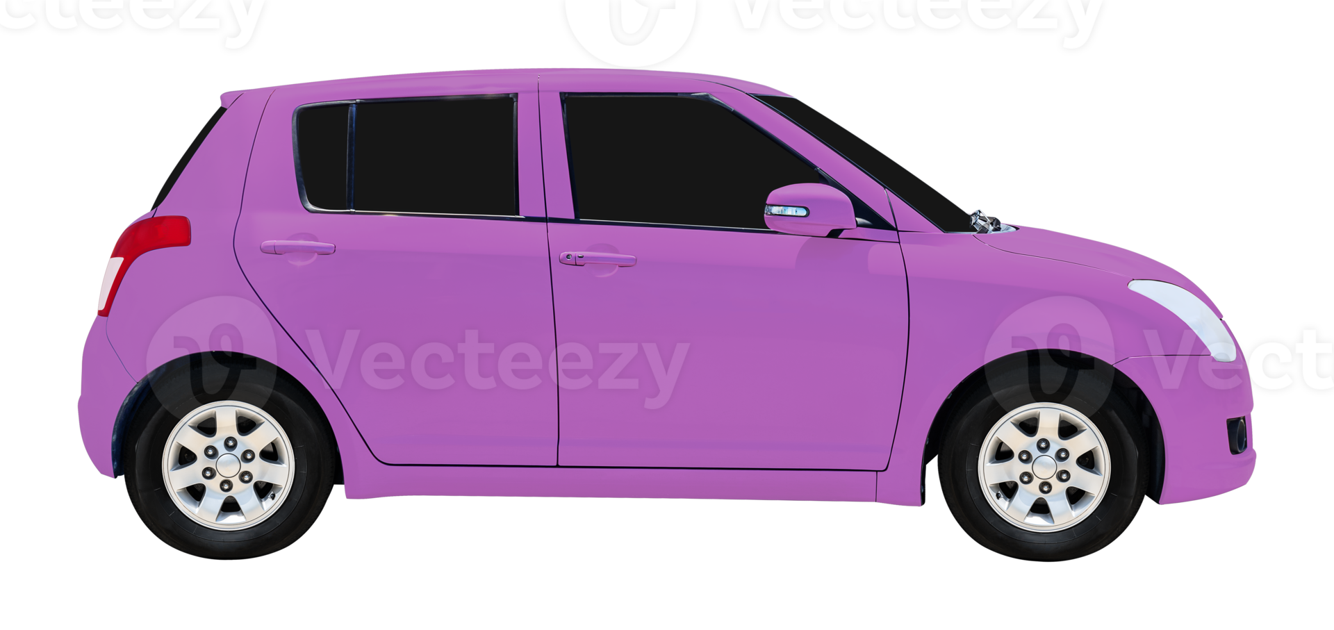 Side view pink hatchback car png