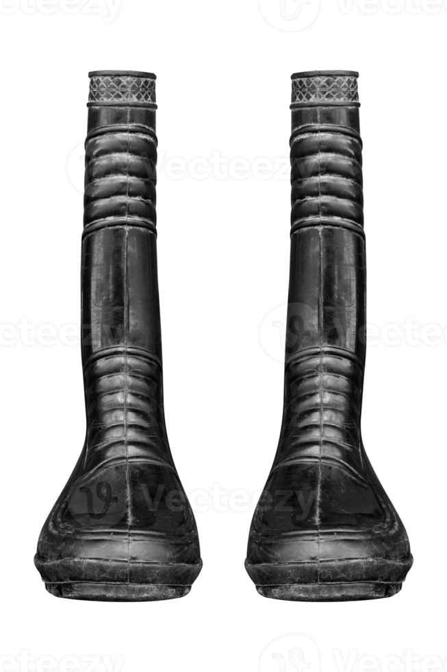 Front view rubber black boots png