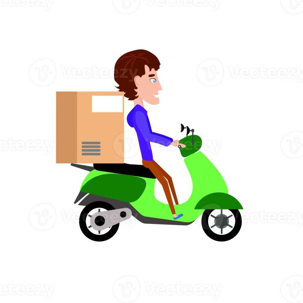 Delivery man with box png
