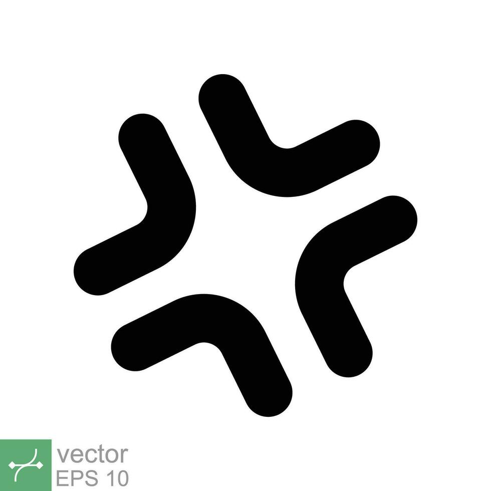 Anger symbol icon. Simple solid style. Black angry sign, cartoon emoticon sticker concept. Glyph vector illustration isolated on white background. EPS 10.