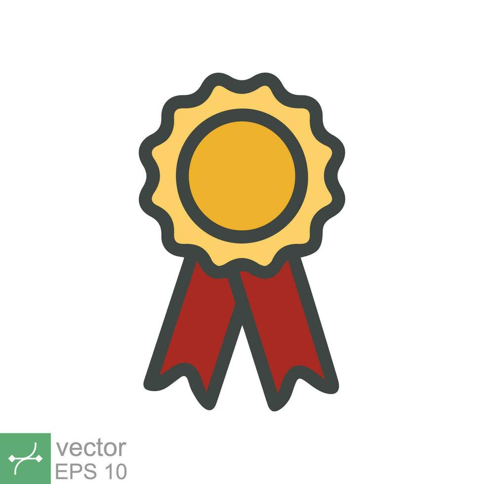 Rosette medal icon. Simple flat style. Award, ribbon, accomplishment, badge, certificate concept. Vector illustration symbol isolated on white background. EPS 10.