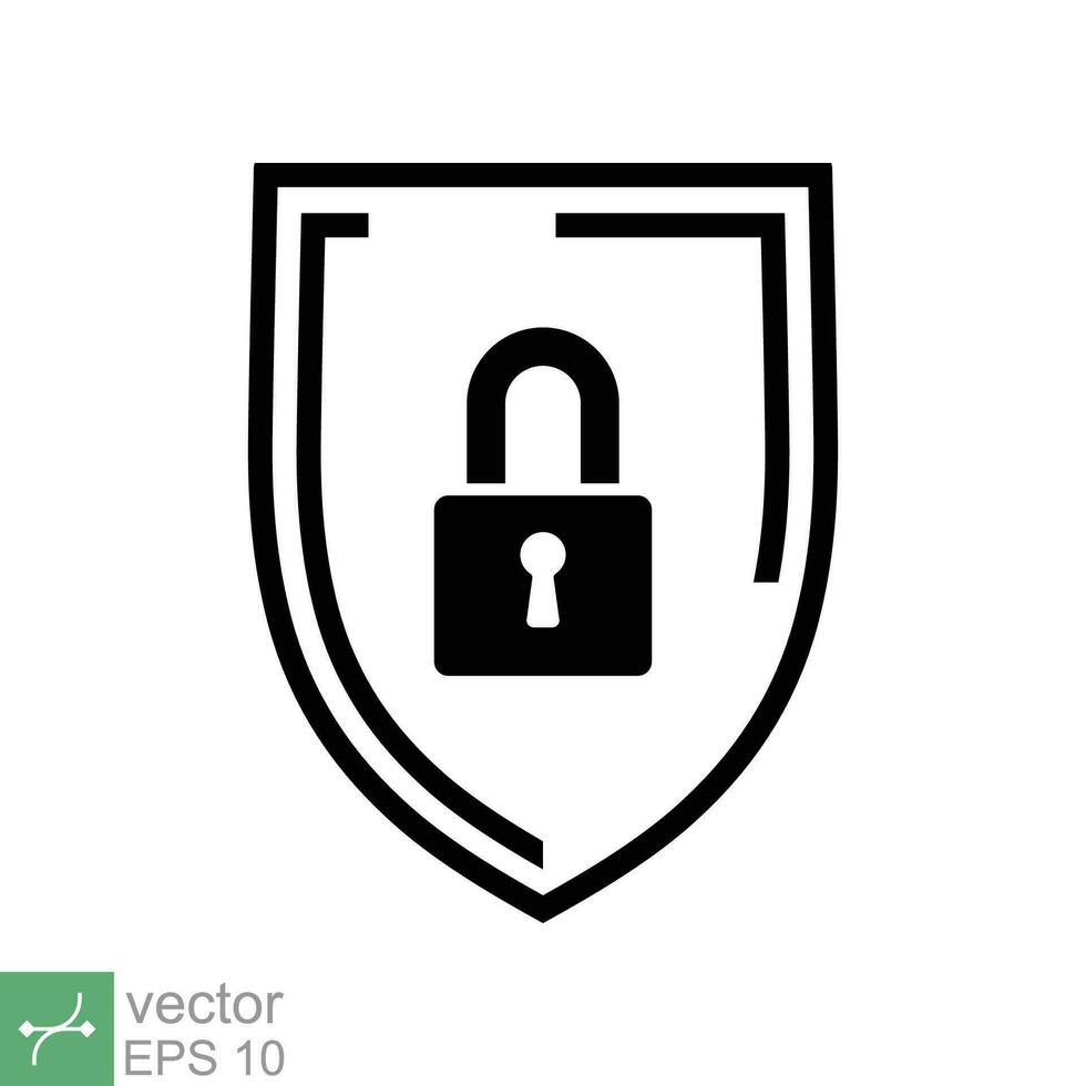 Security icon. Simple flat style. Shield secure, privacy protect, guarantee safe, network guard, safety concept. Vector illustration symbol isolated on white background. EPS 10.