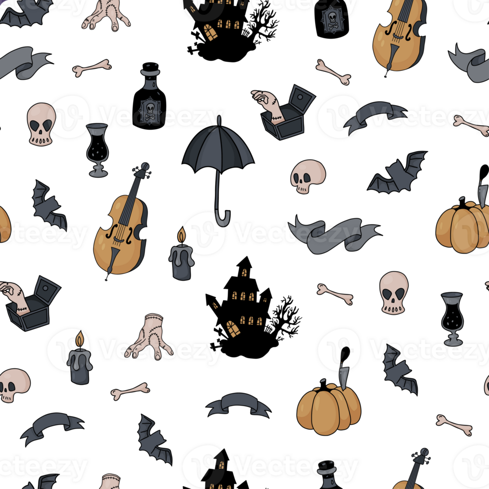 Seamless pattern gothic Halloween png