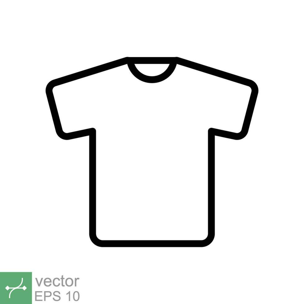 T-shirt icon. Simple outline style. Shirt, tee, sport, clothes, blank, fashion concept. Thin line vector illustration isolated on white background. EPS 10.