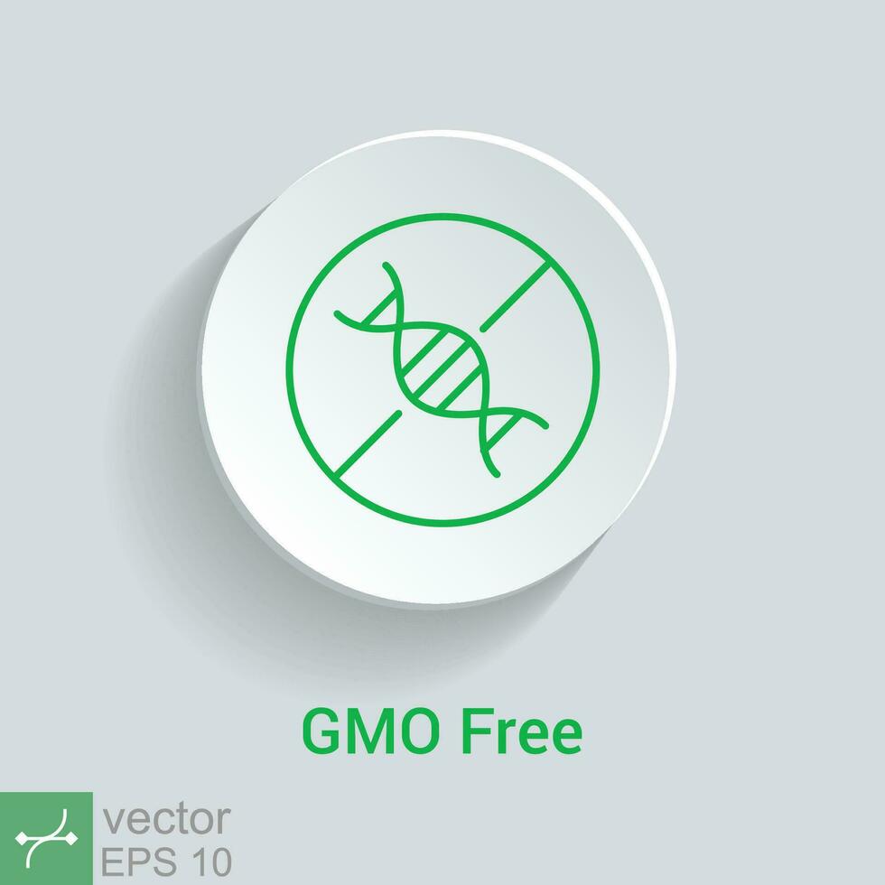 GMO free icon. No gmo added product package label design template. Vector green DNA symbol for GMO free food symbol isolated. EPS 10.