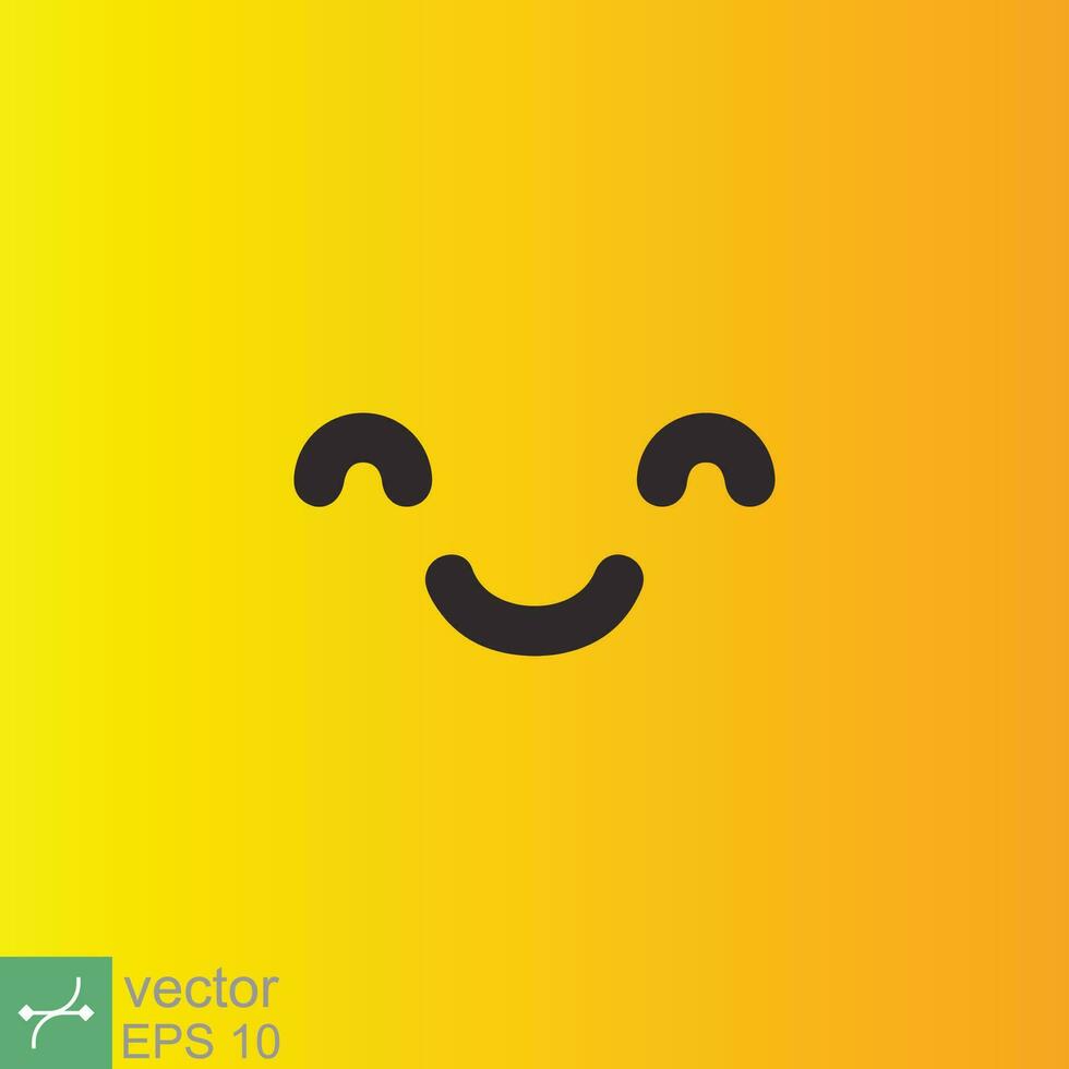 Smile icon template design. Smiling emoticon vector logo on yellow background. Face line art style. Funny doodle drawing, fun symbol, humor, joy concept. EPS 10.