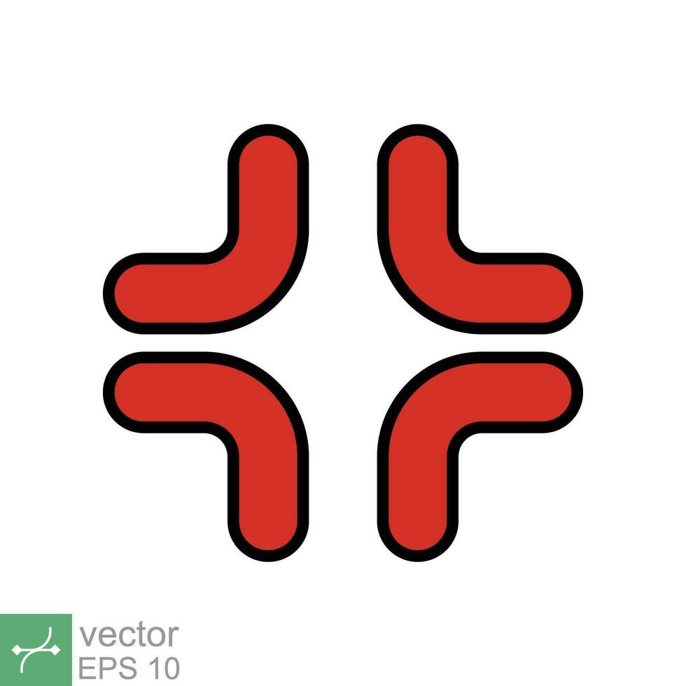 Anger symbol icon. Simple flat style. Red angry sign, cartoon emoticon sticker concept. Filled outline vector illustration isolated on white background. EPS 10.