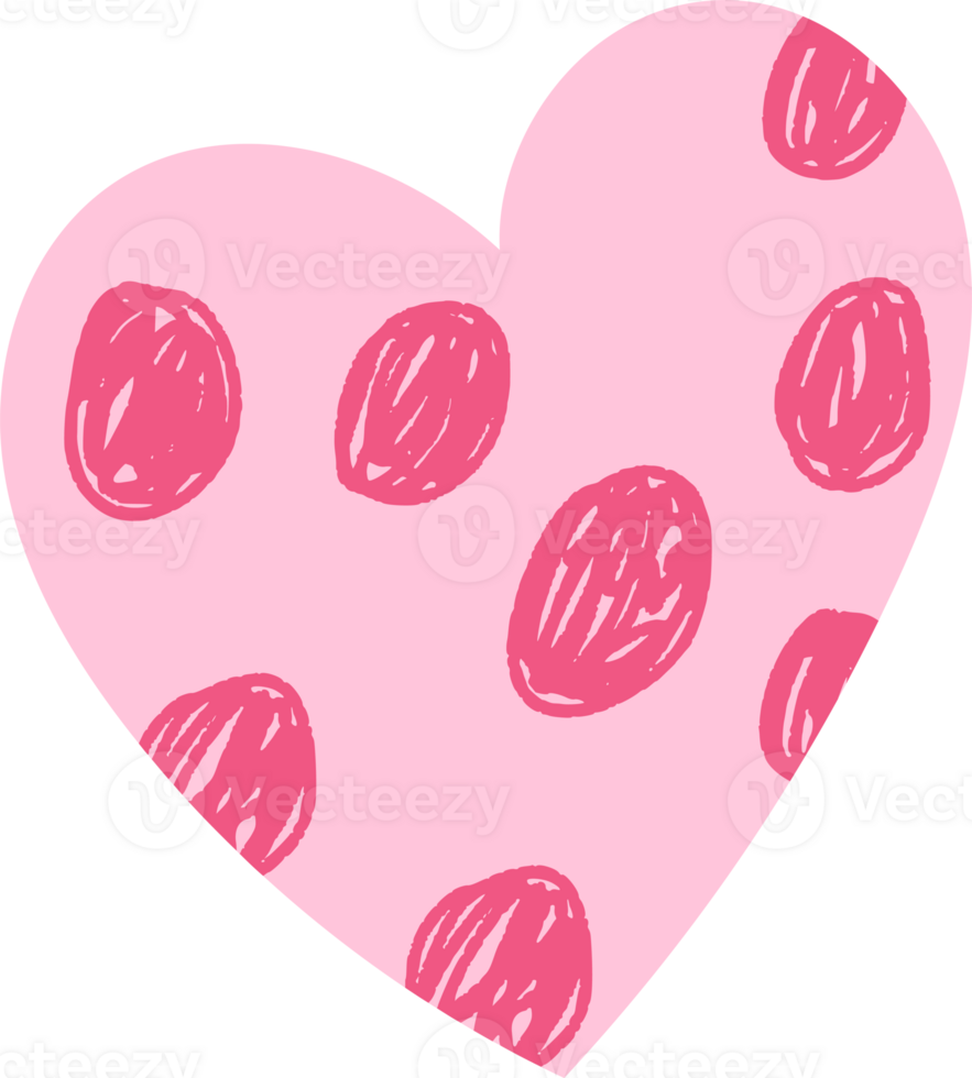 Pink heart with pattern png