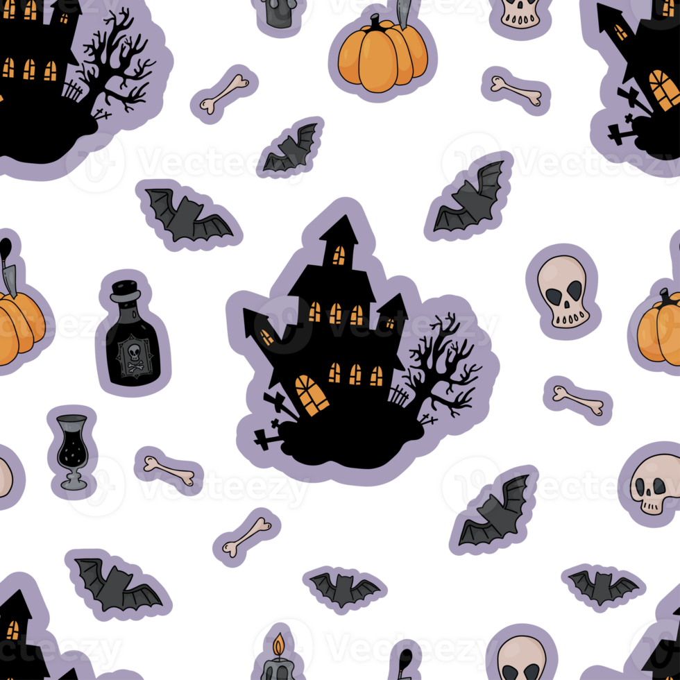 Seamless pattern mystical Halloween png