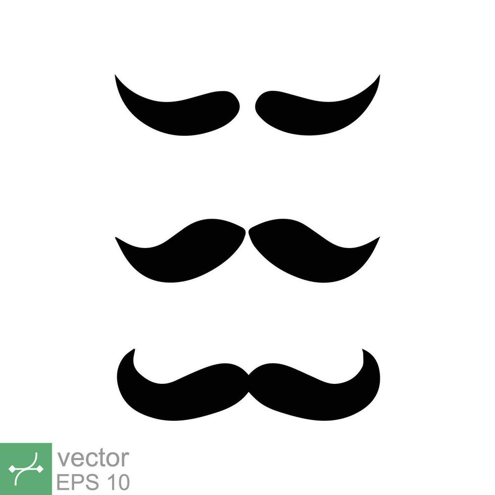 Flat Moustache Icon For Presentations Isolated On White Vector