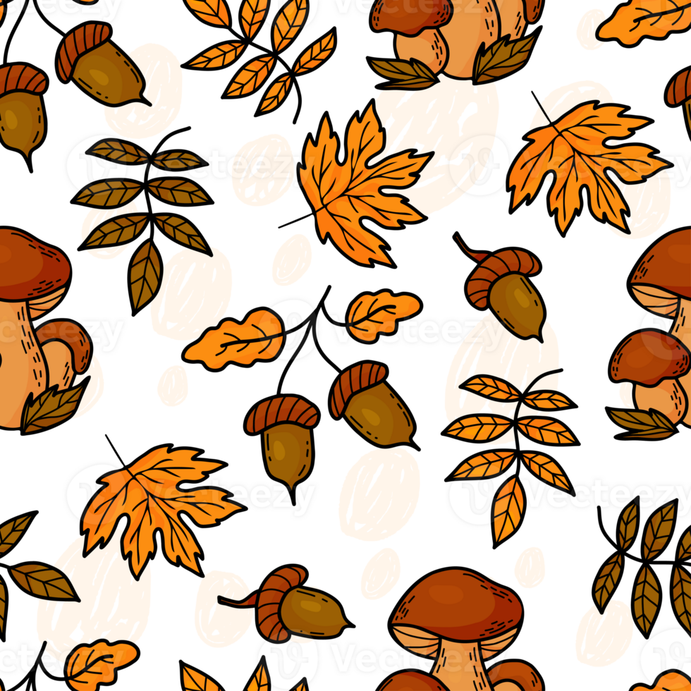 Forest autumn seamless pattern png