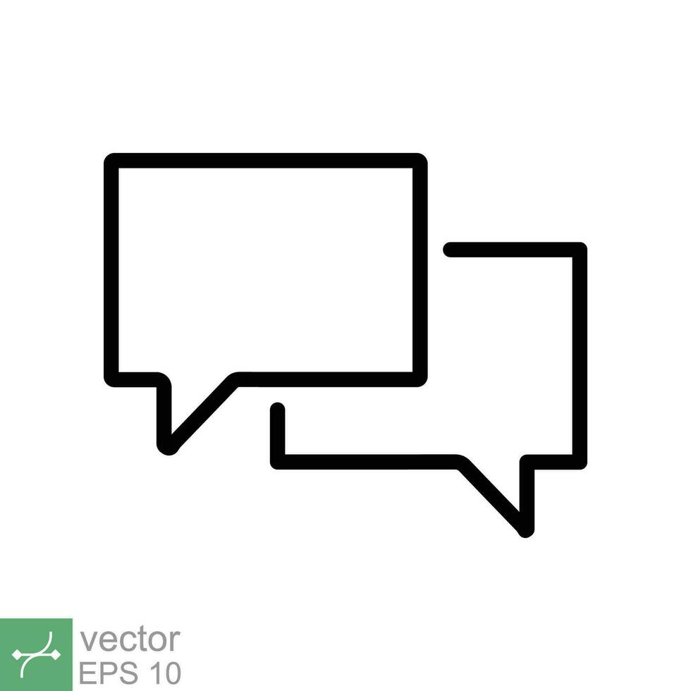 Talk bubble speech icon. Simple outline style. Chat, speak, dialogue, balloon, cloud, dialog, message, communication concept. Thin line vector illustration isolated on white background. EPS 10.