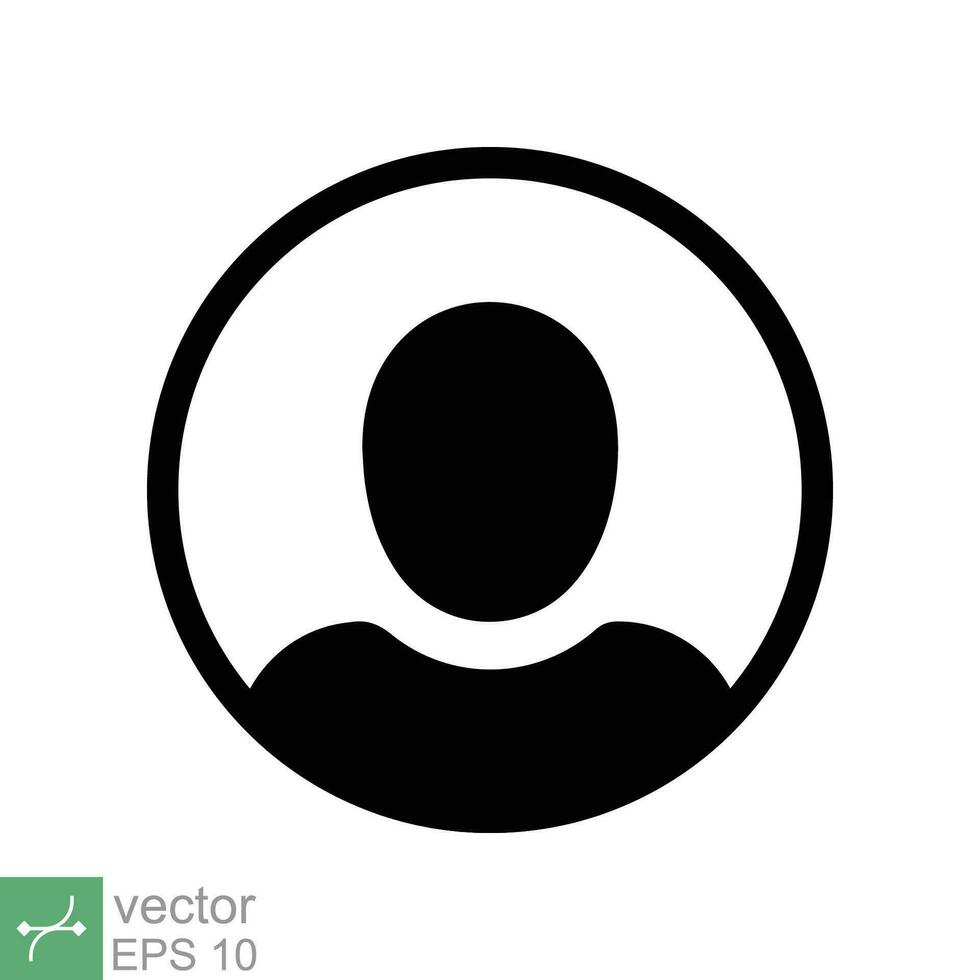 User member icon for UI UX user interface or profile face avatar app in circle design. Simple flat style. Technology concept. Vector illustration isolated on white background. EPS 10.