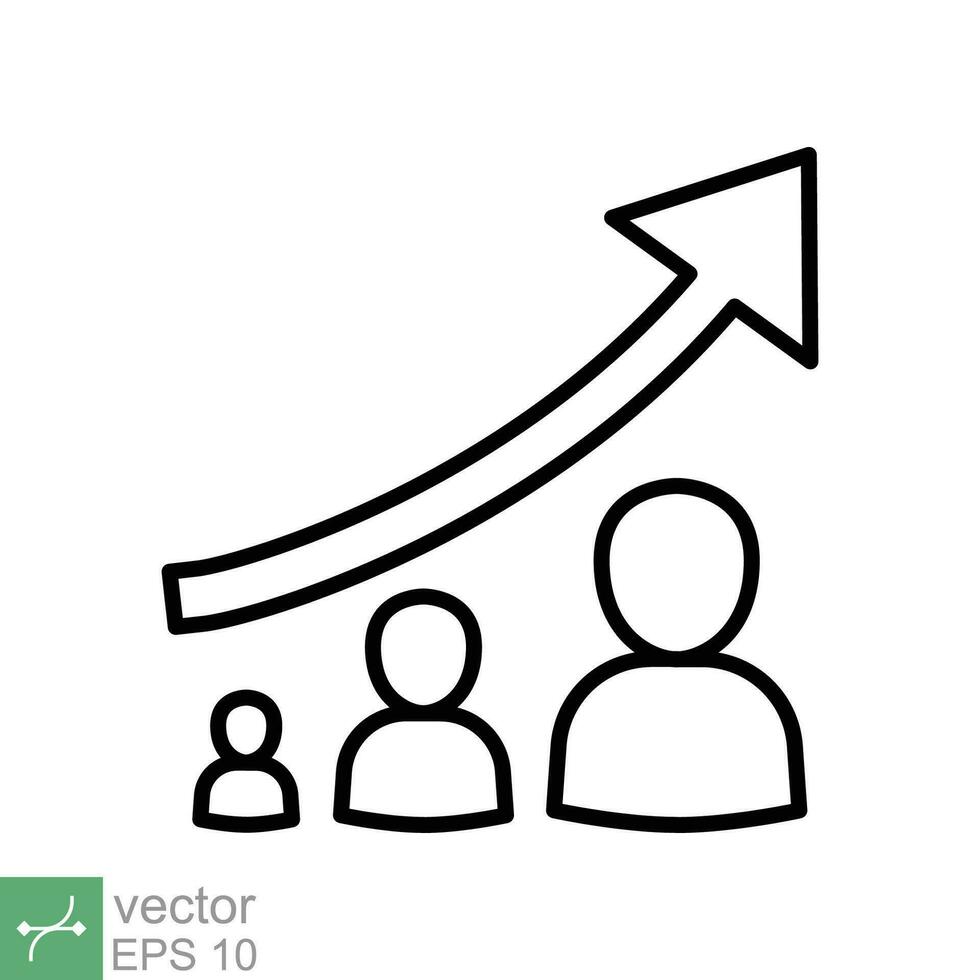 Personal development icon. Simple outline style. Strategy management, capital, human, leadership concept. Thin line vector illustration isolated on white background. EPS 10.